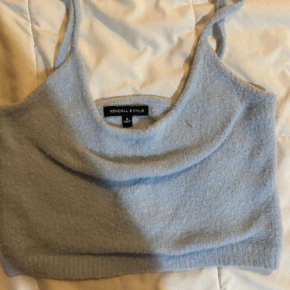 Kendall and Kylie blue fuzzy top